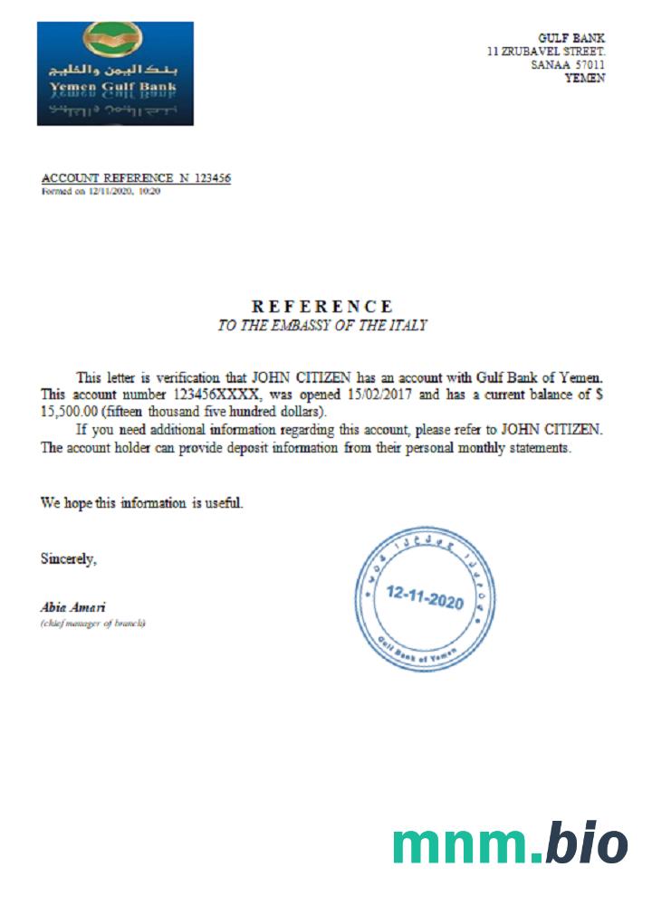 Przykład odniesienia Banku Zatoki jemeńskiej w formatach Word i PDF